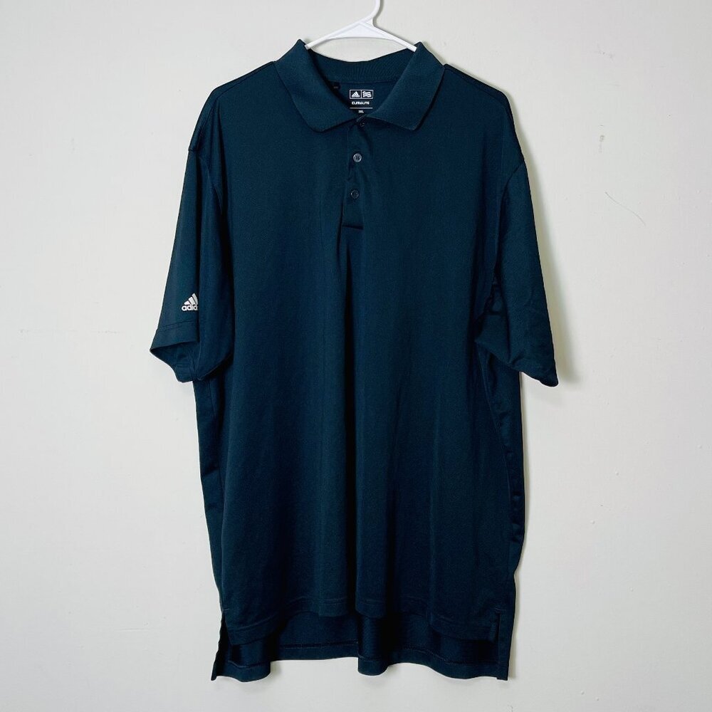 Adidas‎ Golf Polo Shirt Men's 2XL Black Performance Athletic Training Tournament